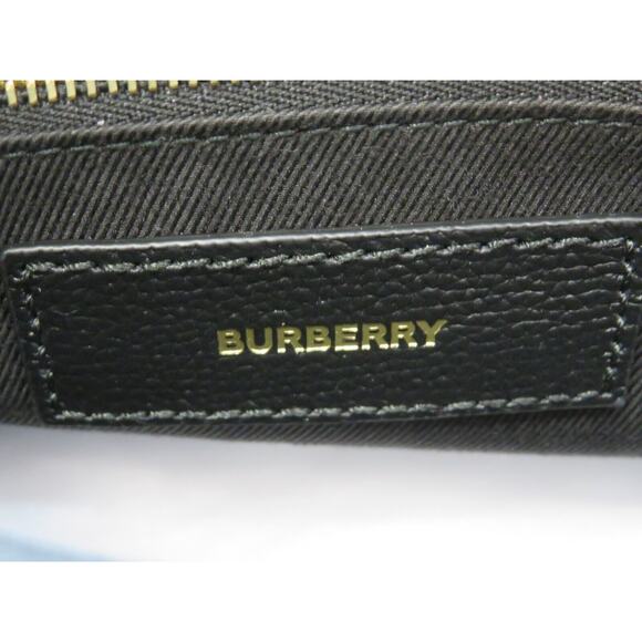 $1790 BURBERRY BANNER BLACK LEATHER HOUSE CHECK CANVAS SHOULDER MEDIUM TOTE BAG - Picture 11 of 16